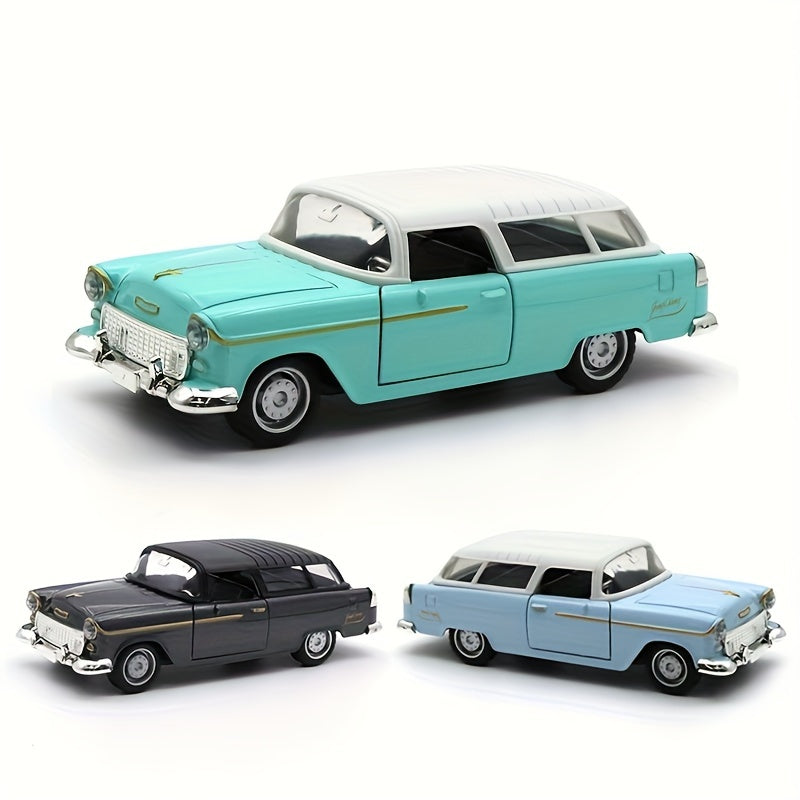 1:36 Alloy Retro Classic Car Model – Pull-Back Toy with Opening Doors