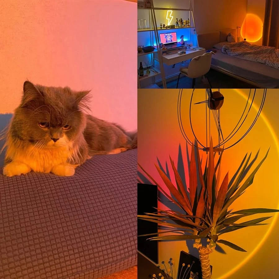 Smart Sunset LED Lamp – RGB Projection with Tuya App & Remote Control for Home Decor