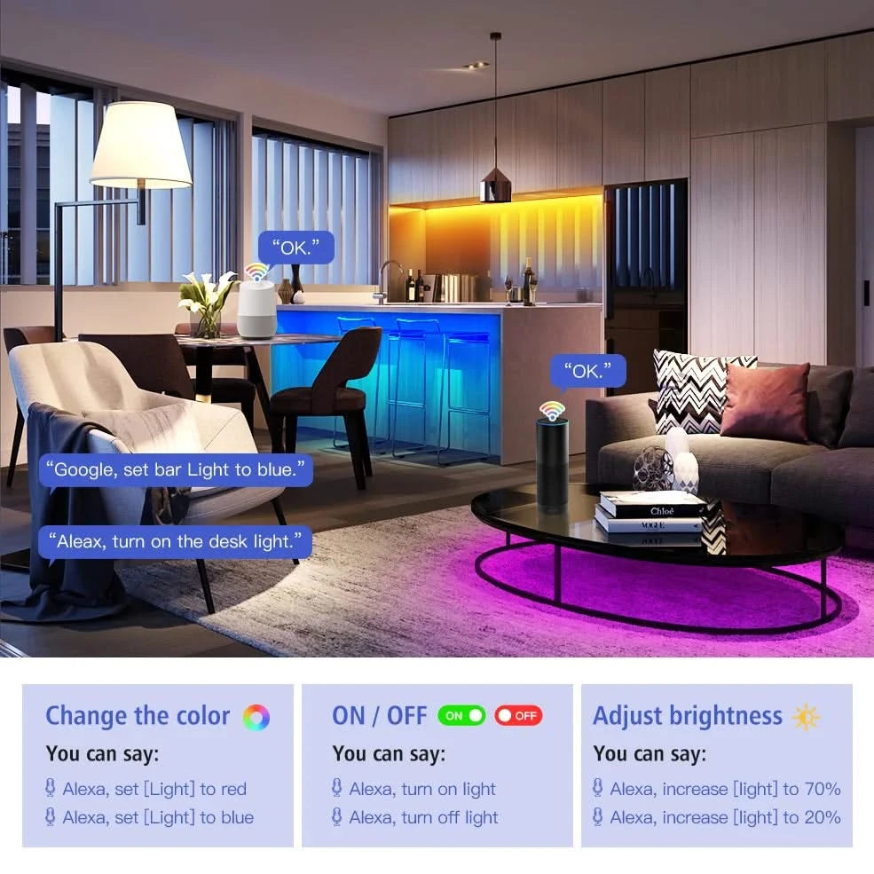 Tuya Smart RGB LED Light Strip – WiFi Controller for Alexa & Google Home