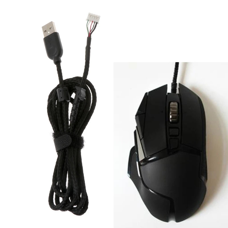 Black USB Replacement Cable for Logitech G502 RGB Game Mouse
