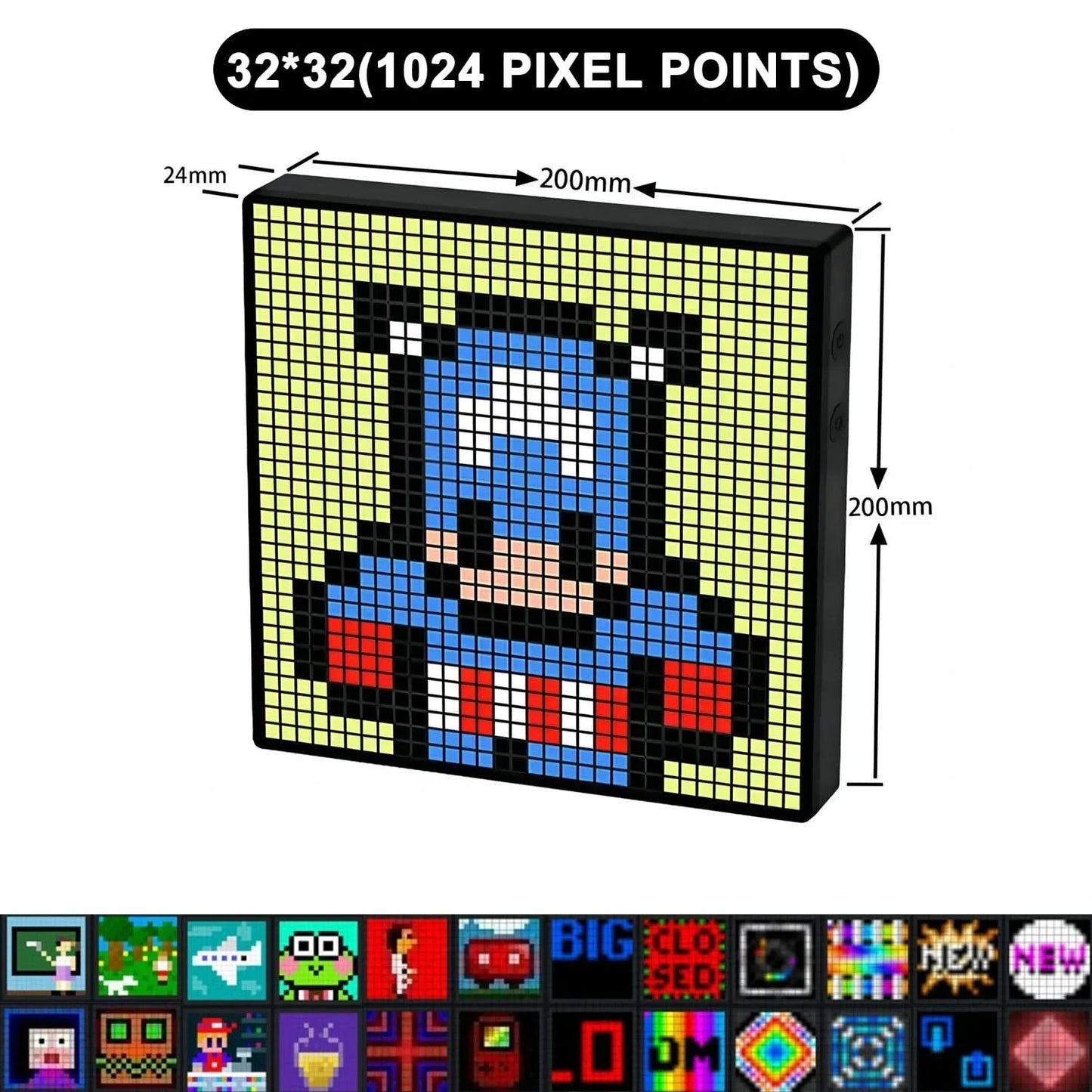 LED Pixel Matrix Smart Display 64x64 RGB Panel – DIY Art & Room Decor