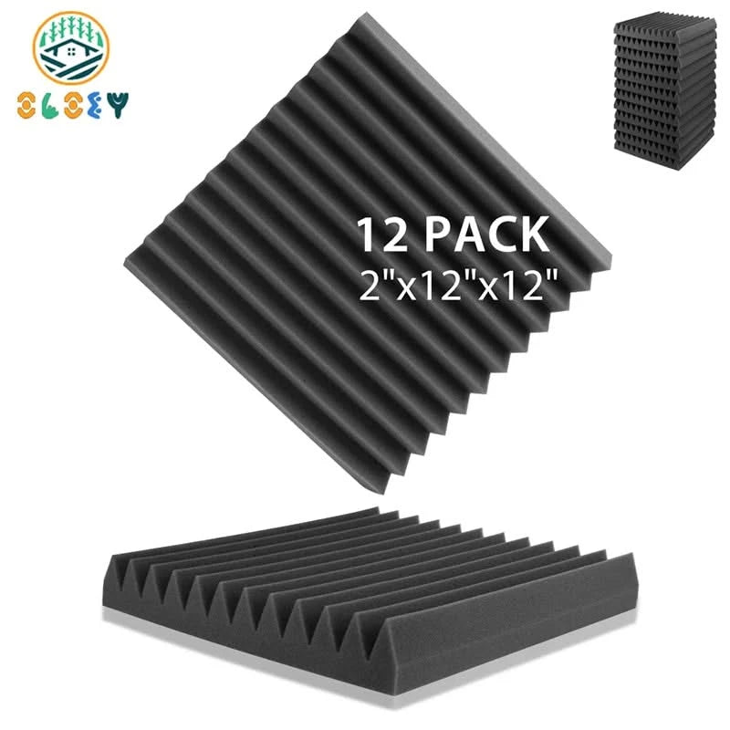12-Pack Soundproof Foam Panels – Acoustic Wall Panels for Studio & Home