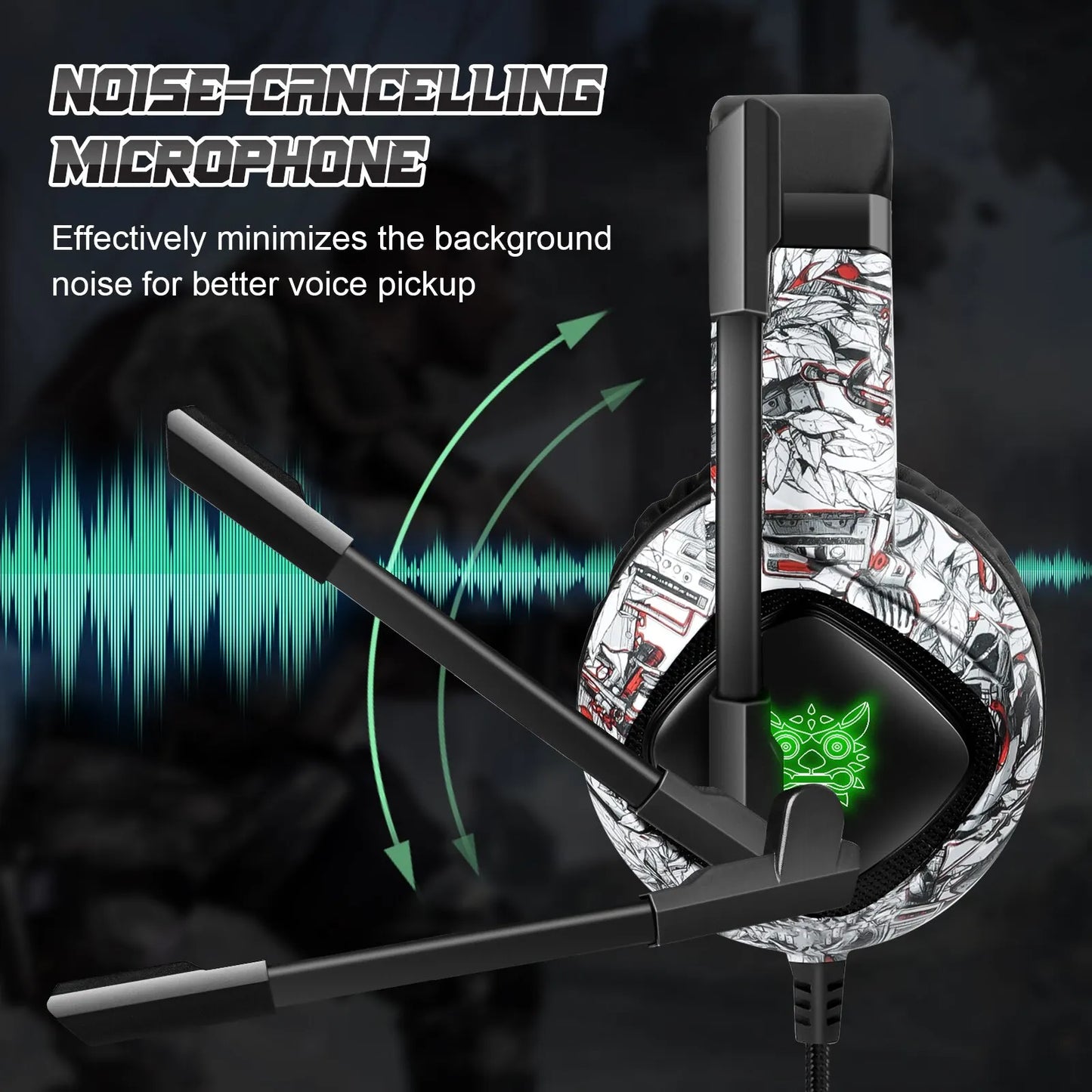 ONIKUMA K19 Wired Gaming Headset with Mic – Noise Cancelling Stereo Sound