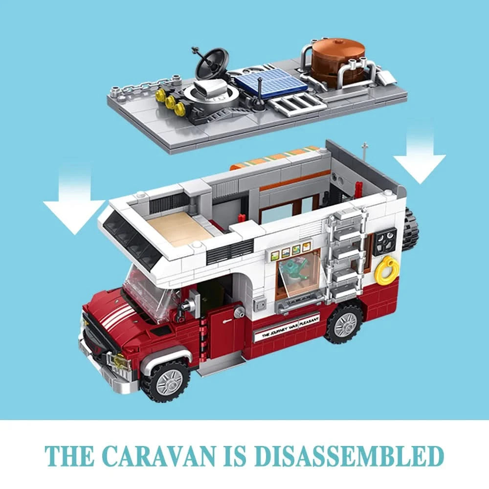 927PCS Lighting Camper-Van Building Set – Construction Bricks for Teens & Adults