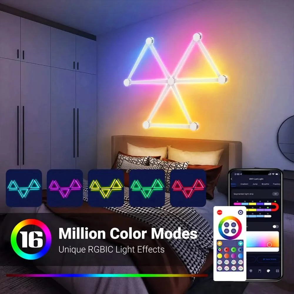 Smart RGBIC LED Light Bar – DIY Wall Lamp for Gaming & TV Backlight