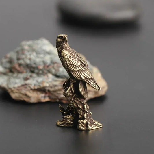 Eagle Statue Miniature Sculpture Handmade Copper Bird Figurine Decor