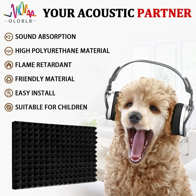 Acoust Insulation Foam Wall Panel - 12Pcs Self-Adhesive Soundproof Pad