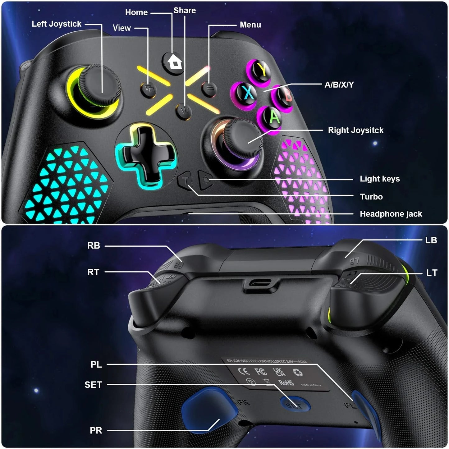 Xbox Wireless Controller - Compatible Series X/S/One, Gyro Sensor