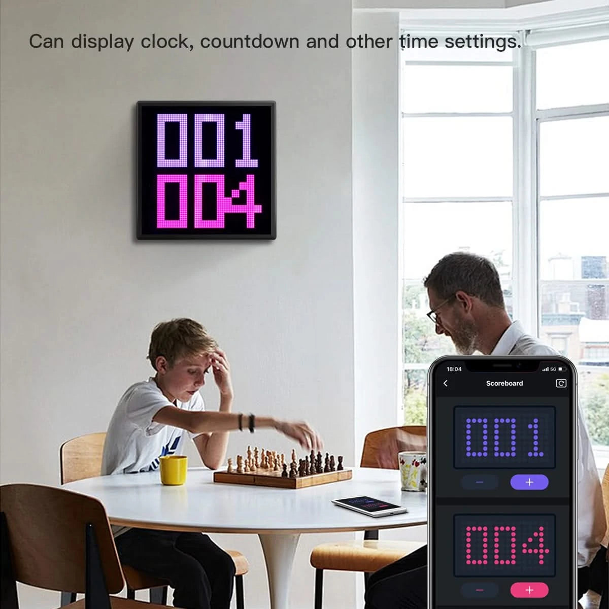New Art Cool LED Pixel Display Bluetooth USB Digital Clock Sign Decor