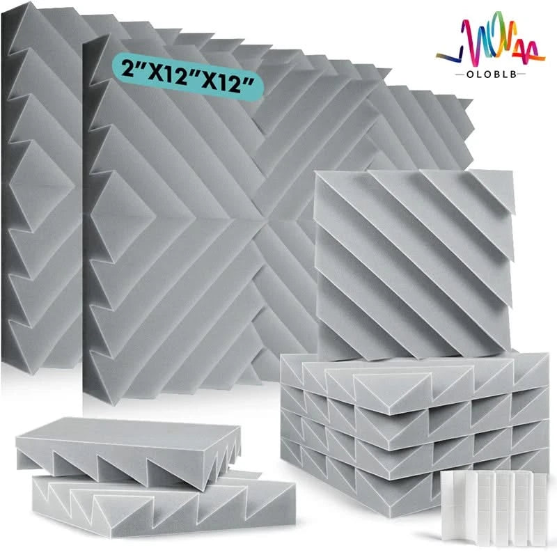Acoustic Treatment Foam Panels - 6/12/24 Pcs Sound Isolation Wall Pads