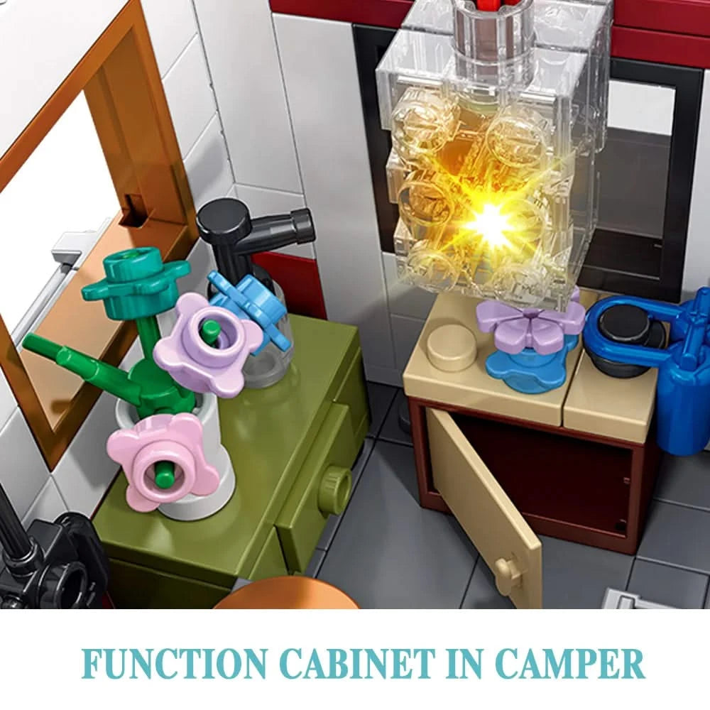 927PCS Lighting Camper-Van Building Set – Construction Bricks for Teens & Adults