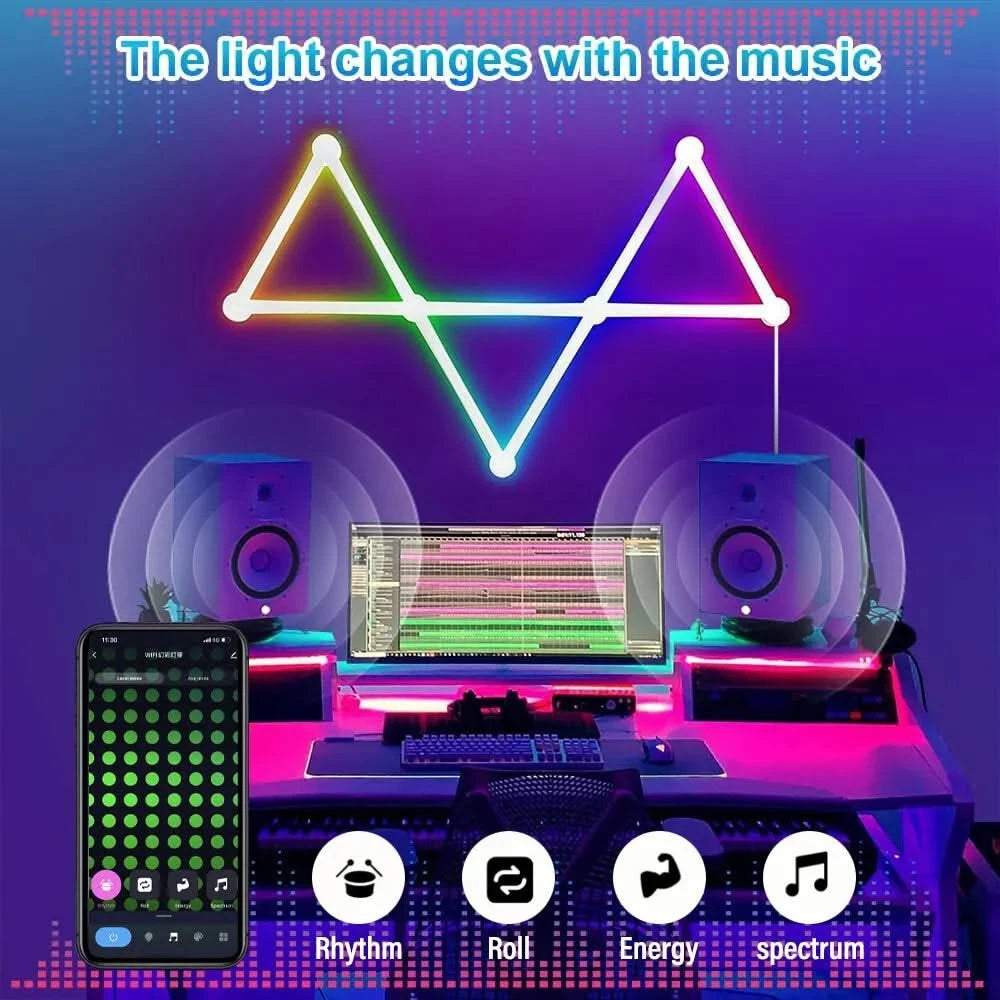 Smart RGBIC LED Light Bar – DIY Wall Lamp for Gaming & TV Backlight