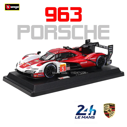 Bburago 1:24 Porsche 963 – Diecast Alloy Racing Car Model, Luxury Gift
