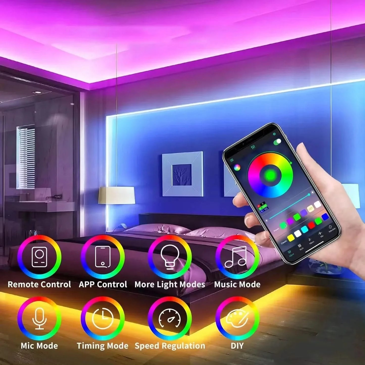 RGB Neon LED Strip Light – Waterproof USB Strip with Tuya App Smart Control