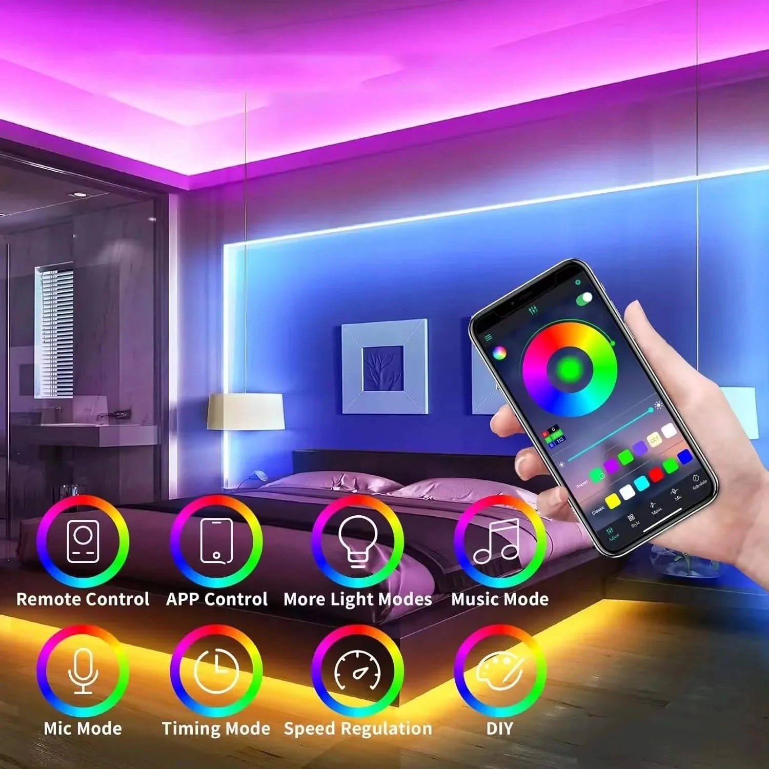 RGB Neon LED Strip Light – Waterproof USB Strip with Tuya App Smart Control