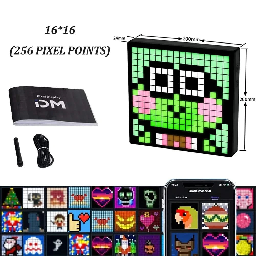 LED Pixel Display Nightlight – Smart APP Control, DIY Text & Animation