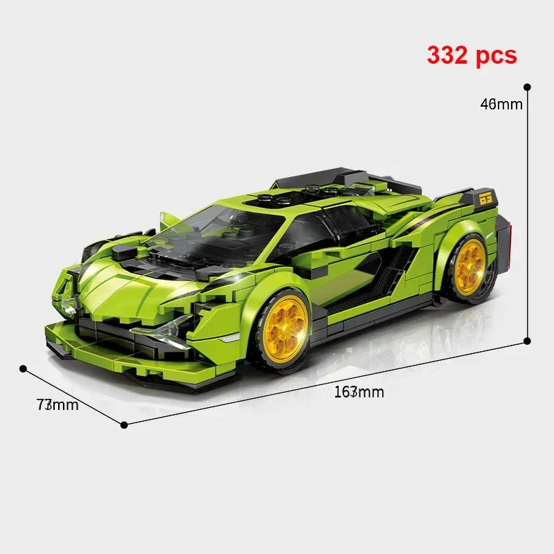 City Speed Champion Car Racing Building Blocks – MOC Garage Vehicle Toy