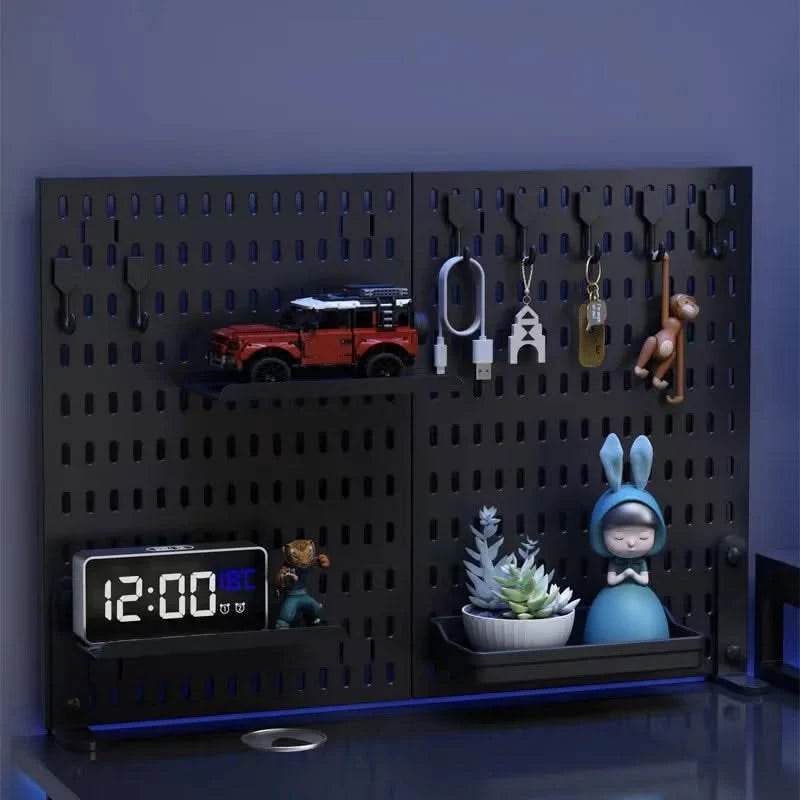 Wall-Mounted No-Punch Storage Board for Gaming Room, Study, Living Room