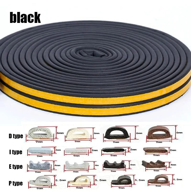 Self-Adhesive Acoustic Rubber Foam Door Insulation Seal Strip Weatherstrip