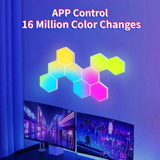 RGB Hexagon Wall Lamp – Music Sync & DIY Ambient Smart Lighting