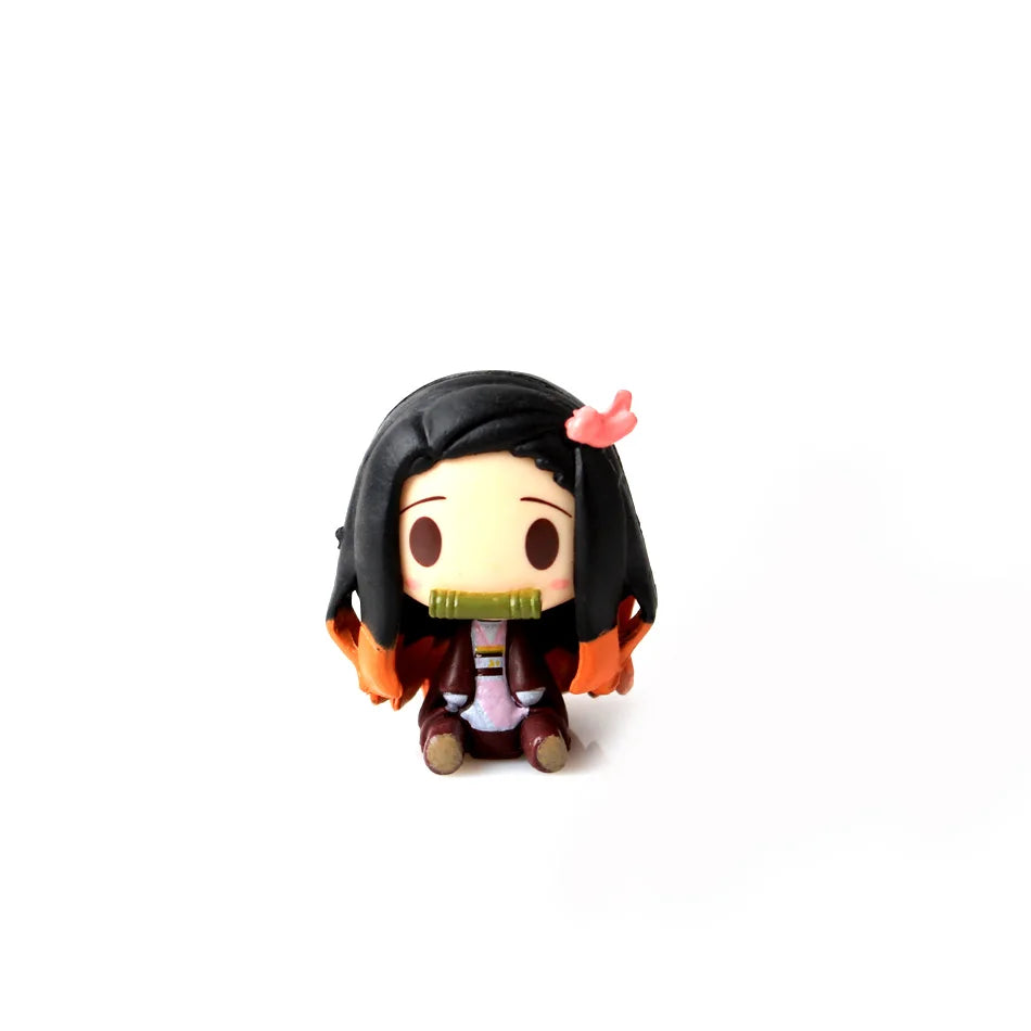 4pcs Anime Demon Slayer Q Posket Figures Set - Tanjirou, Nezuko, Agatsuma