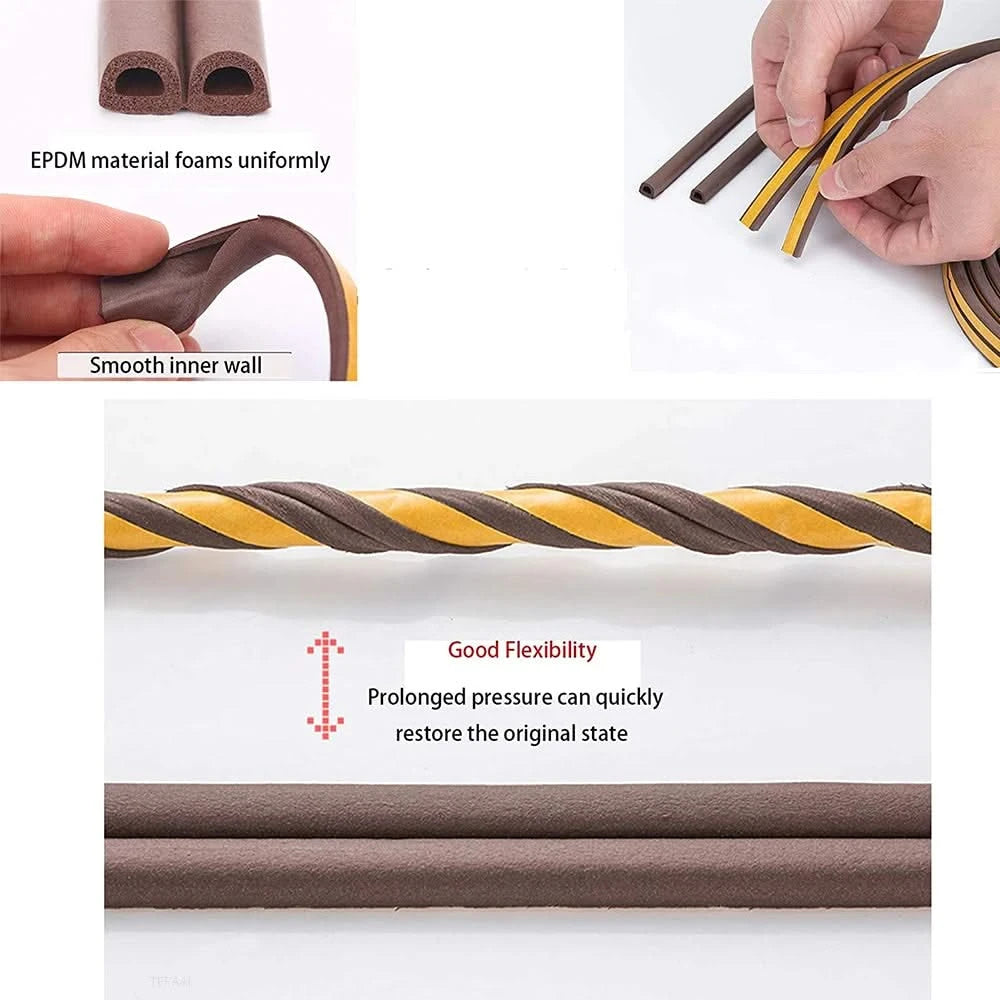 Self-Adhesive Acoustic Rubber Foam Door Insulation Seal Strip Weatherstrip