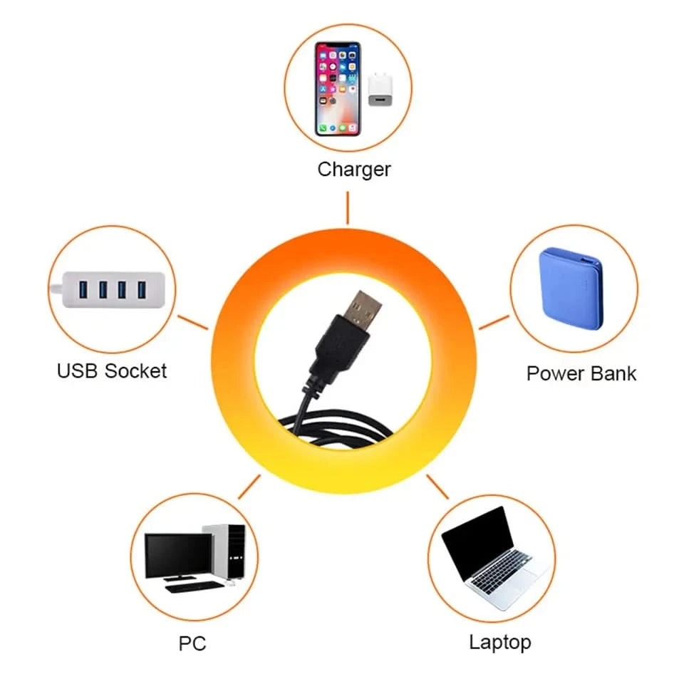 USB Sunset Lamp LED Rainbow Projector - Night Light for Home Decor