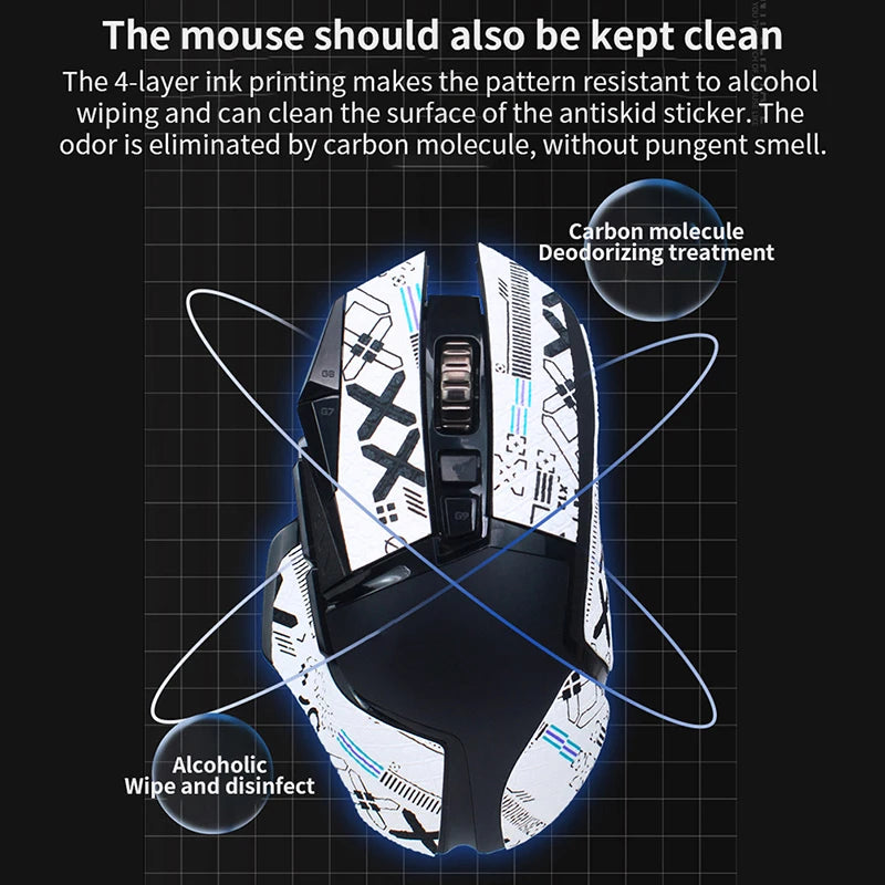 Lizard Skin Mouse Grip Tape for Logitech G502 Hero - Non-Slip & Sweat Absorbent