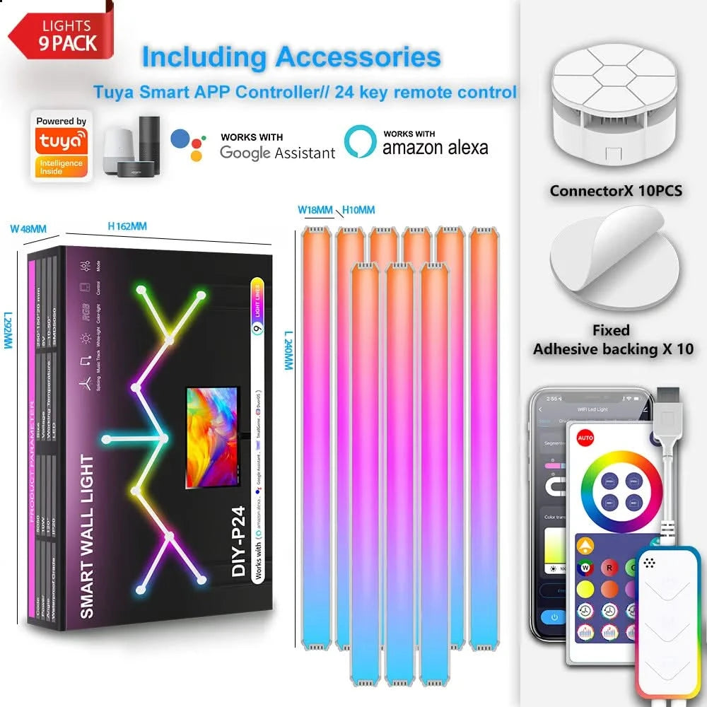 Smart RGBIC WiFi Wall Light – DIY Splicing LED for Gaming & Decor