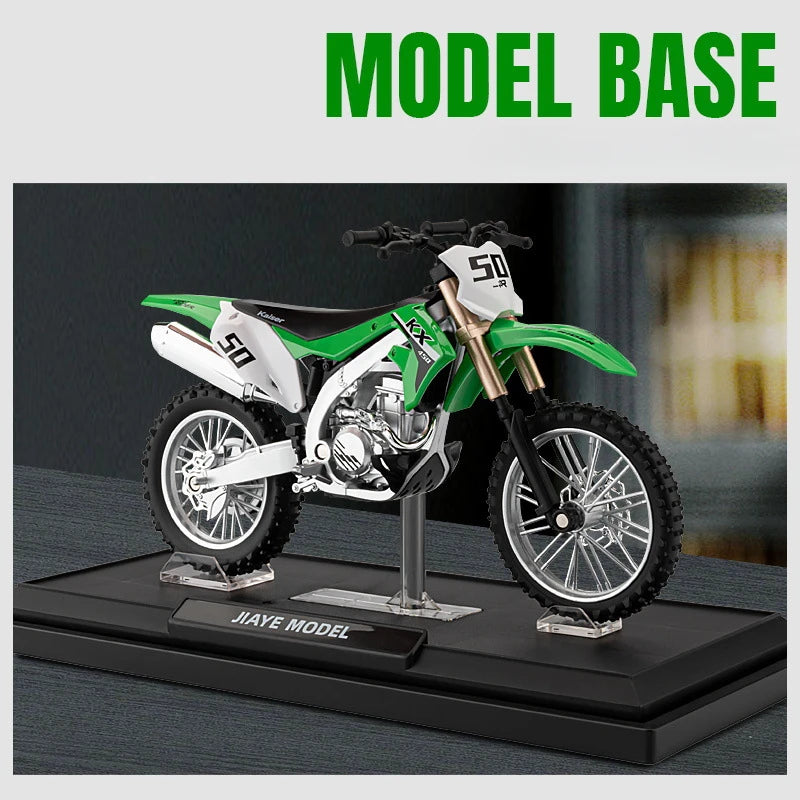 1:12 Scale Kawasaki KX450 Off-Road Motorbike Diecast Model Toy