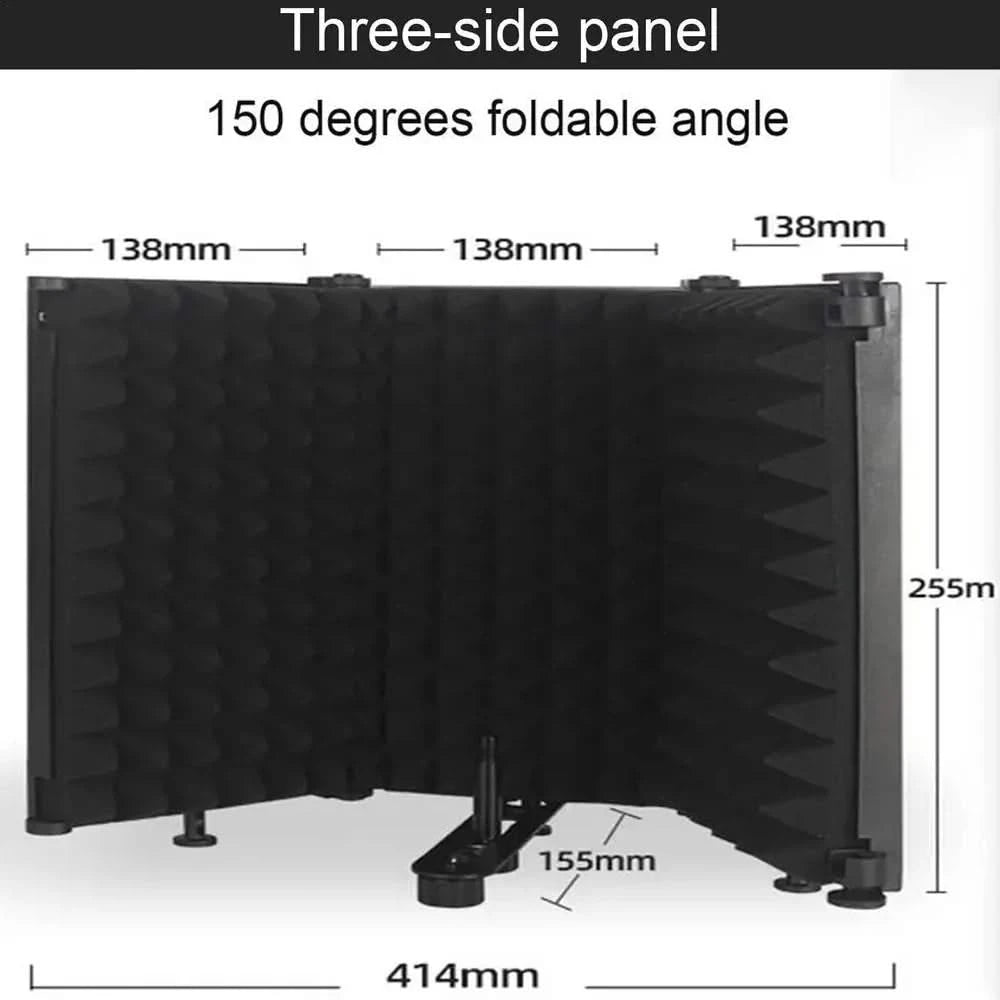 Professional Microphone Isolation Shield – Studio Sound Absorption Foam