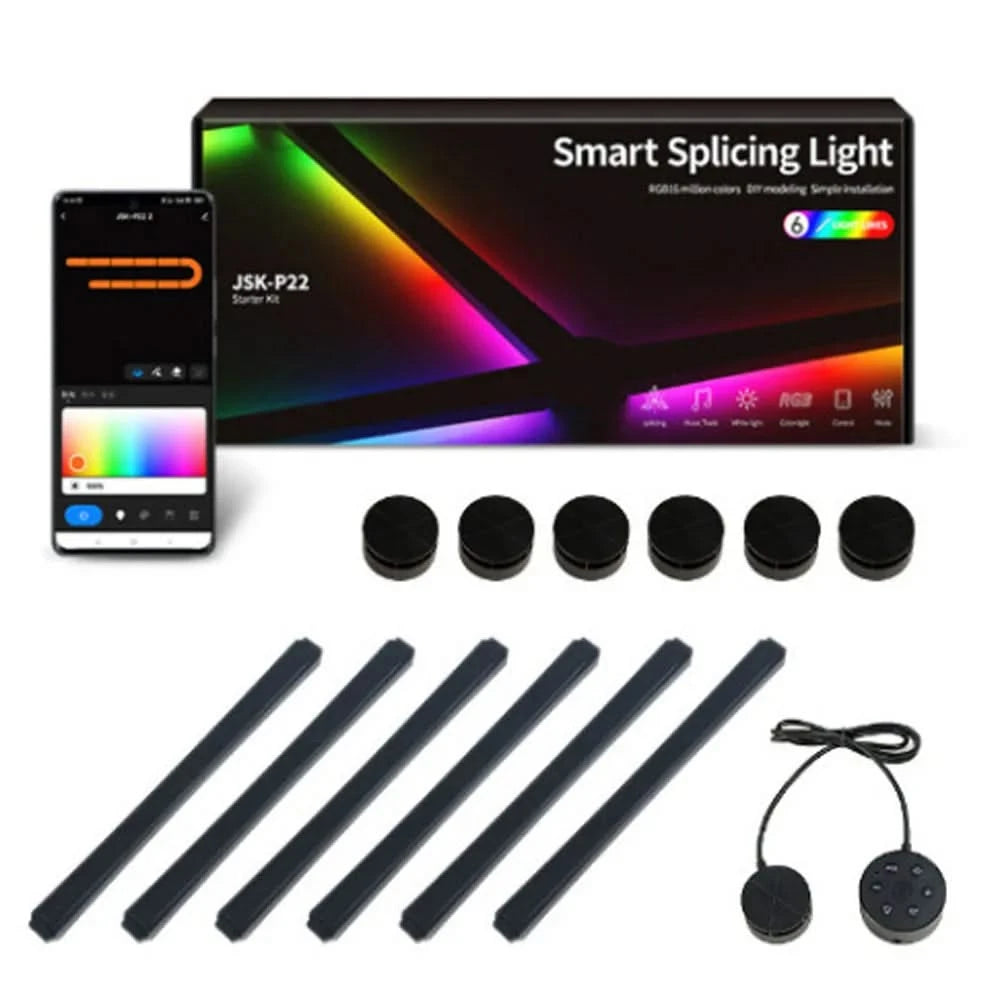 RGB Smart Splicing Wall Light – DIY Voice-Control Atmosphere Lamp