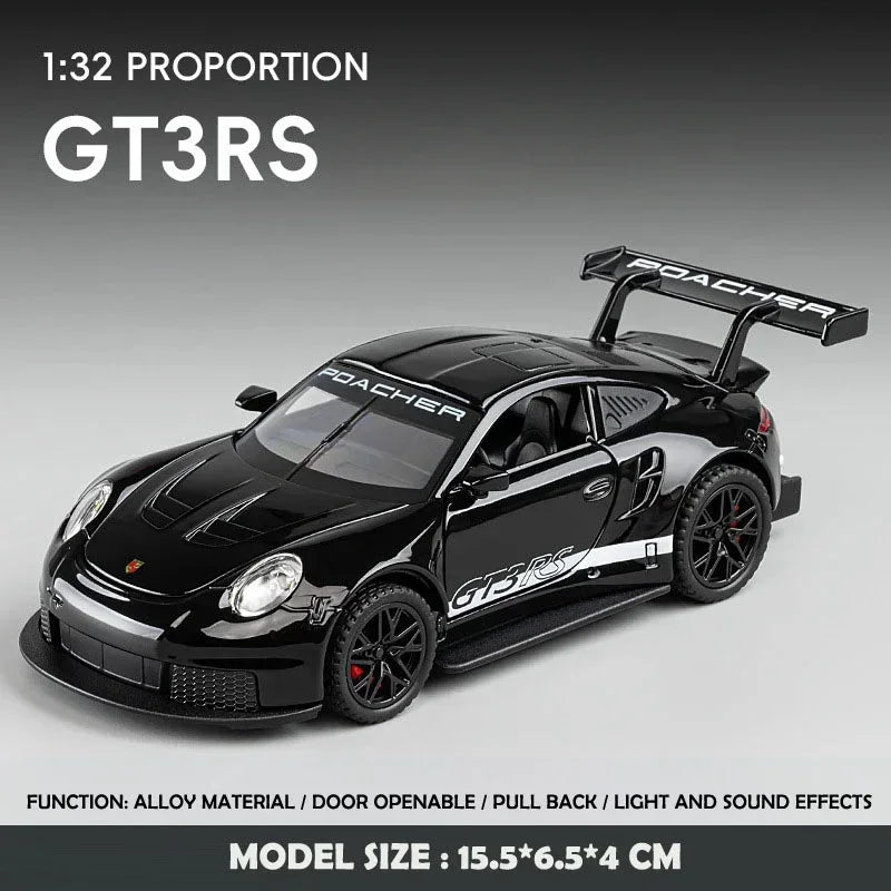 Diecast Miniature Voiture 1/32 Scale 911 GT3RS Sport Car Model Toy