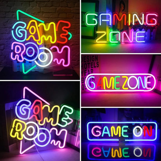 Game Room Neon Signs LED Wall Decor for Gaming Zone, Party, Bedroom