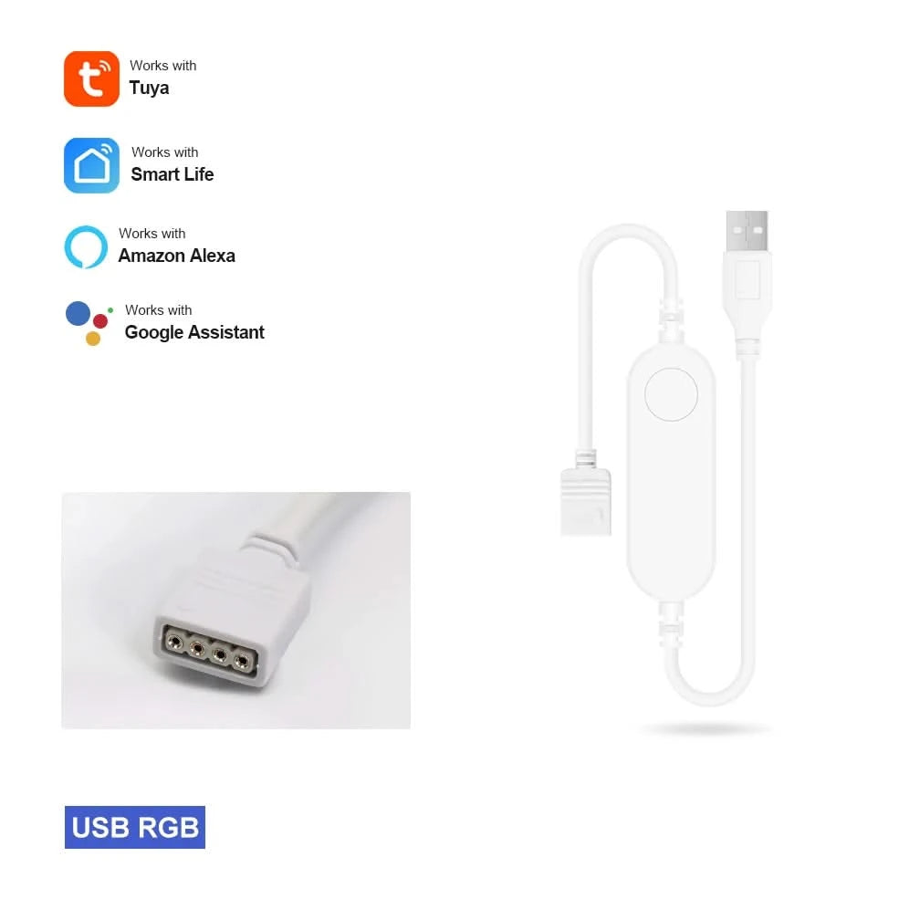 Tuya Smart RGB LED Light Strip – WiFi Controller for Alexa & Google Home