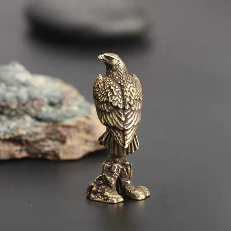 Eagle Statue Miniature Sculpture Handmade Copper Bird Figurine Decor