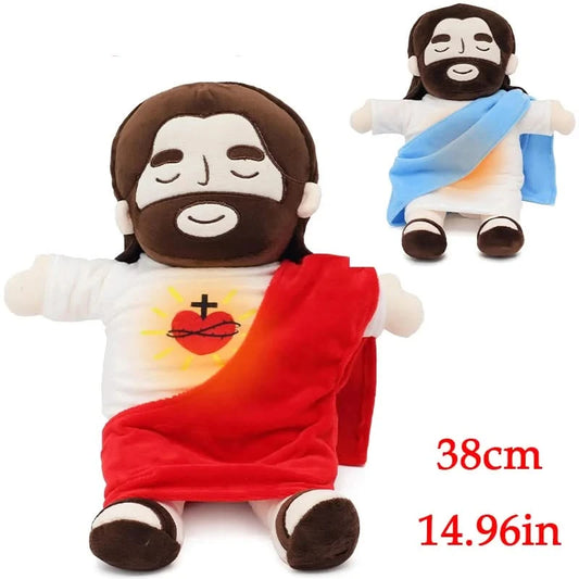 Soothing Breathing Jesus Plush Doll with Music & Sleep Companion Feature