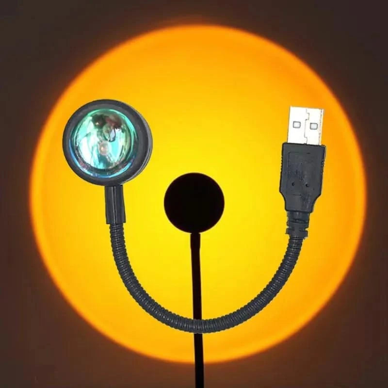 USB Sunset Lamp LED Rainbow Projector - Night Light for Home Decor