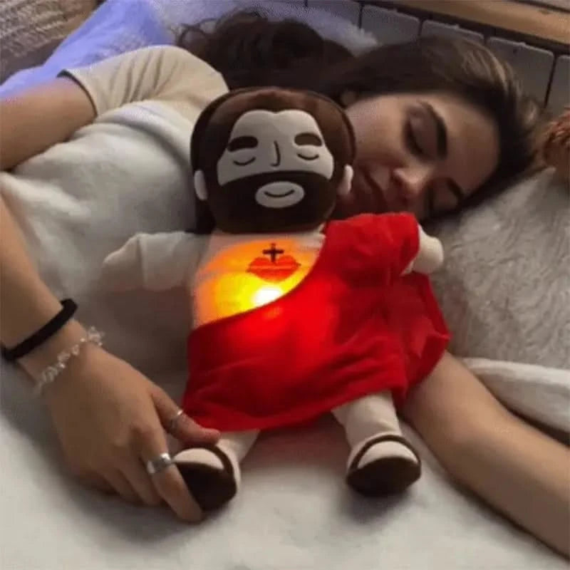 Soothing Breathing Jesus Plush Doll with Music & Sleep Companion Feature