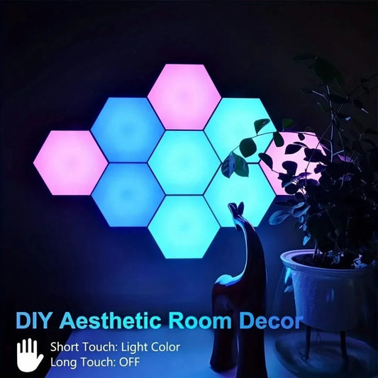 Touch RGB Geometric Night Light – DIY Modular Lamp for Home Decor