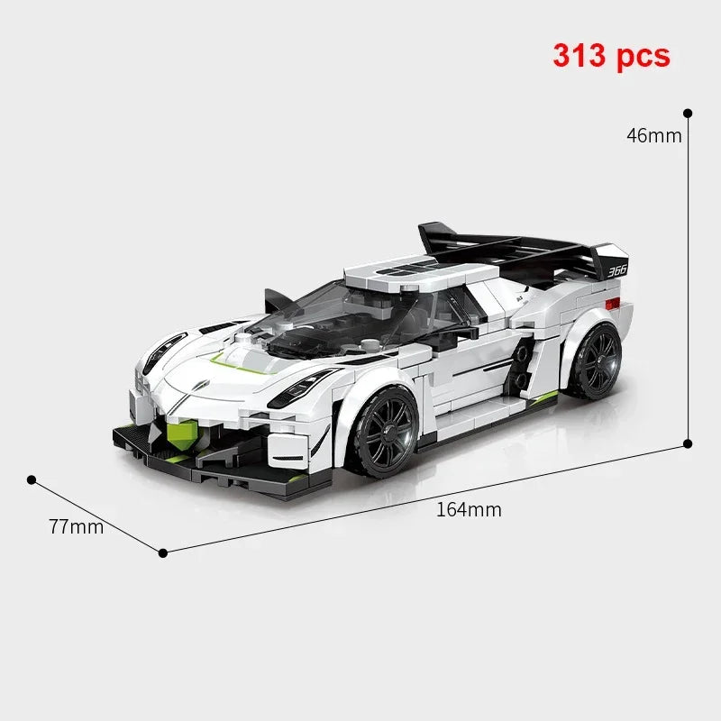 City Speed Champion Car Racing Building Blocks – MOC Garage Vehicle Toy