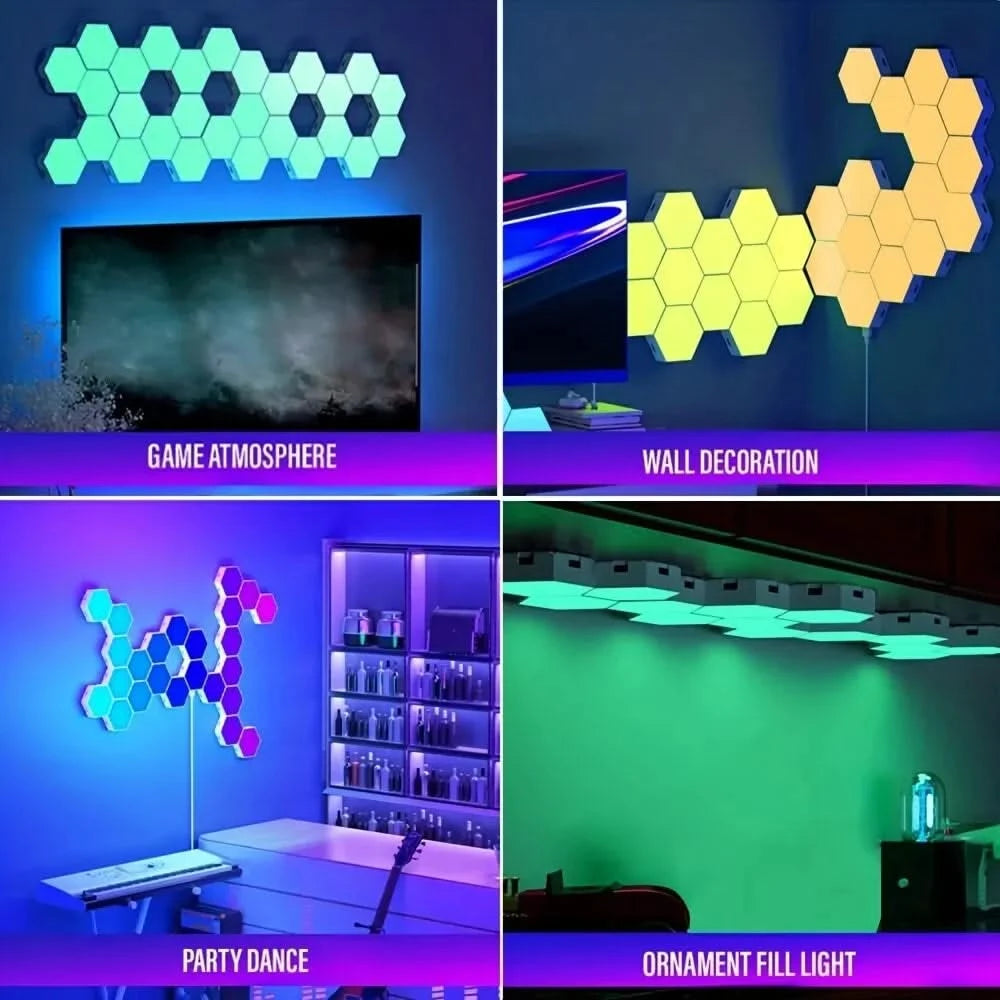 RGB Hexagon Wall Lamp – Music Sync & DIY Ambient Smart Lighting