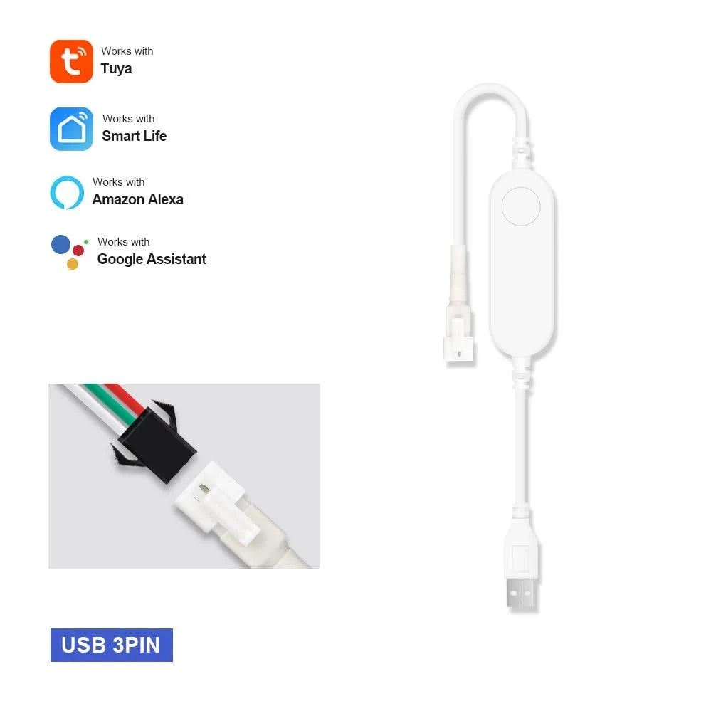 Tuya Smart RGB LED Light Strip – WiFi Controller for Alexa & Google Home