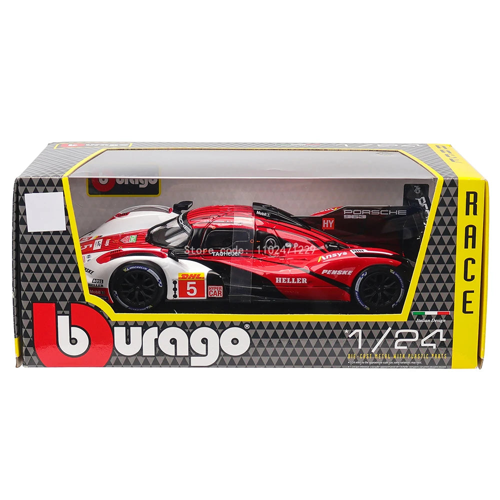 Bburago 1:24 Porsche 963 – Diecast Alloy Racing Car Model, Luxury Gift