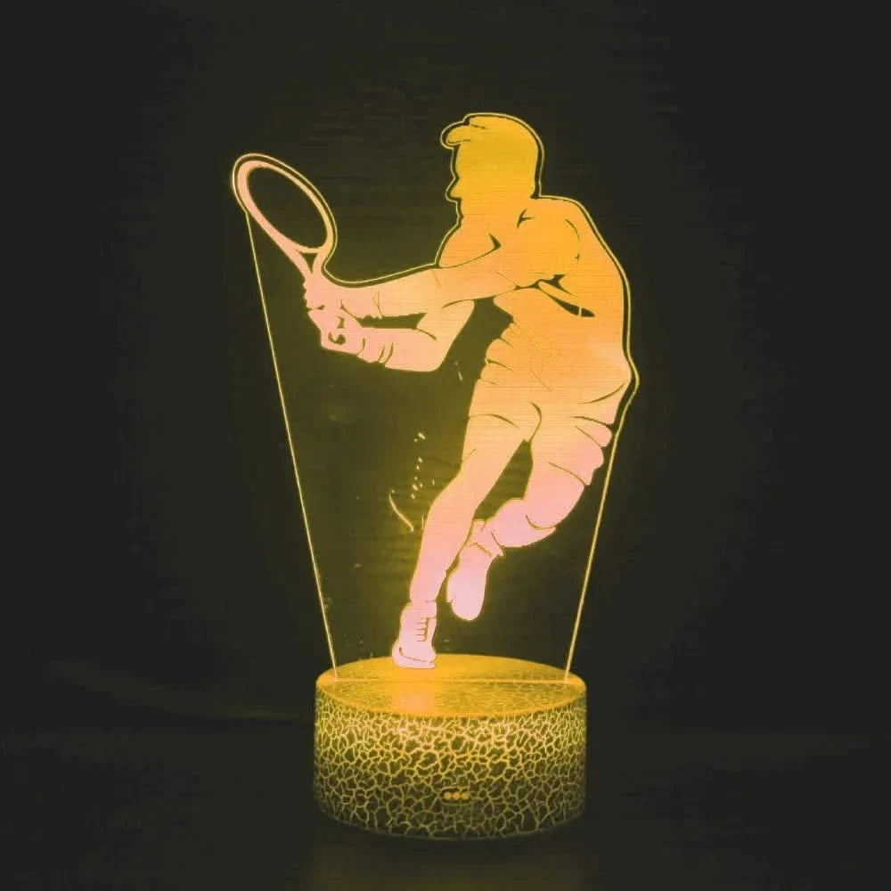 Acrylic Tennis 3D Illusion Lamp LED Night Light for Kids Bedroom Decor