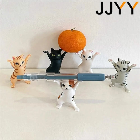 JJYY Cat Statue Pencil Holder - Cute Animal Desktop Decoration