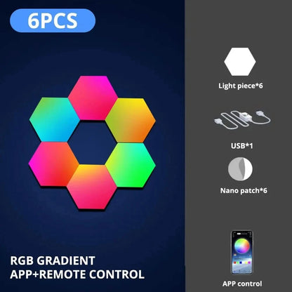 RGB-Hexagon-Wandlampe – Musik-Sync & DIY Ambient Smart Lighting