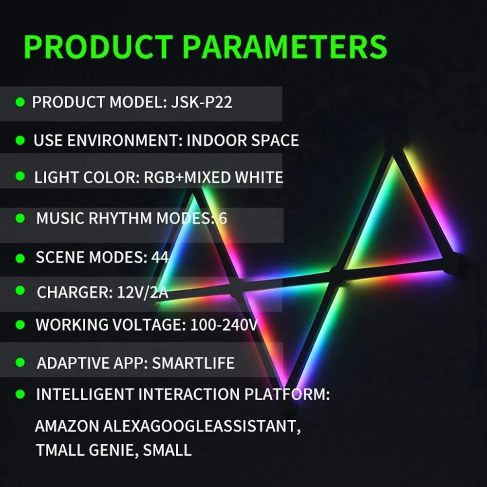 Smart RGB Wall Lamp WIFI LED Night Light - DIY Splicing, Music Sync