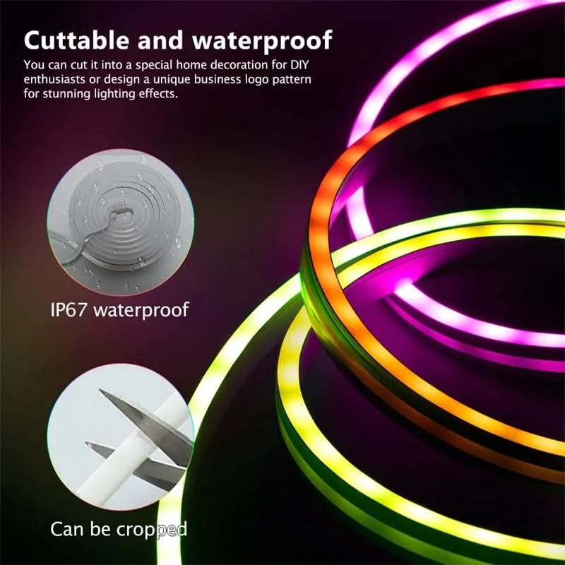 TUYA Neon LED Strip Lights RGBIC Dreamcolor with Music Sync for Room