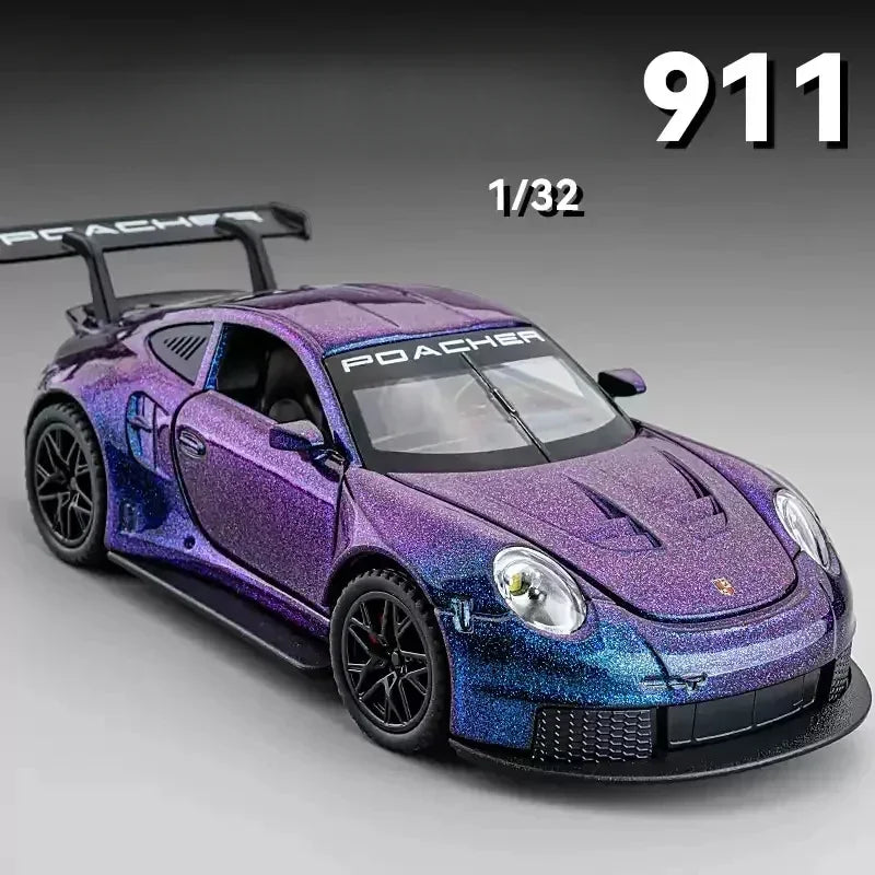 Diecast Miniature Voiture 1/32 Scale 911 GT3RS Sport Car Model Toy